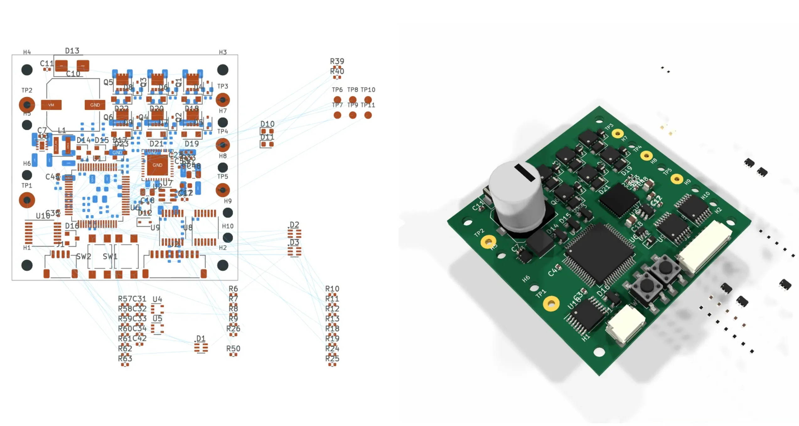 Implantation des composants et vue 3D d’un circuit imprimé dans KiCad