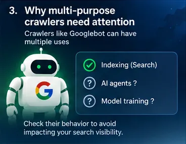Punto de atenci&oacute;n relacionado con Googlebot y los robots con varios usos