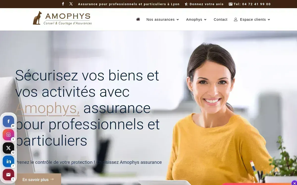 Aperçu actuel du site Amophys
